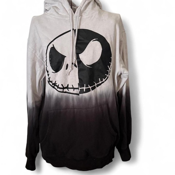 Disney Nightmare Before Christmas Jack Skellington Ombre Hoodie Sz Small Gray - Picture 1 of 5